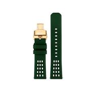 NINOMA Bracelet de montre en caoutchouc fluoré à structure poreuse de qualité supérieure, à dégagement rapide, 20 mm 22 mm, bracelet de montre en caoutchouc FKM(Green gk bk,22mm)