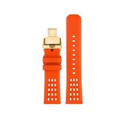 NINOMA Bracelet de montre en caoutchouc fluoré à structure poreuse de qualité supérieure, à dégagement rapide, 20 mm 22 mm, bracelet de montre en caoutchouc FKM(Orange gk bk,20mm)