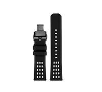 NINOMA Bracelet de montre en caoutchouc fluoré à structure poreuse de qualité supérieure, à dégagement rapide, 20 mm 22 mm, bracelet de montre en caoutchouc FKM(Black bk bk,22mm)