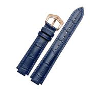 NINOMA Bracelet de montre en cuir compatible avec les bracelets de montre Ballon Bleu de Cartier for femmes et hommes, bracelet convexe 14 mm, 16 mm, 18 mm, 20 mm, 22 mm(Royal blue-Rosegold,20-12mm)