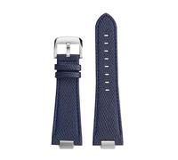 NINOMA Bracelet de montre en cuir véritable compatible avec les montres Tissot 1853 Super Player PRX Series T137.410/T137.407, avec bracelet en cuir surélevé for homme de 12 mm.(Blue-silver)