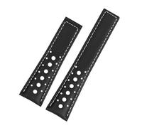 NINOMA Bracelet de montre en cuir véritable respirant 22 mm compatible avec TAG Heuer Monaco Carrera CBL2115 for homme, bracelet à boucle déployante(Black gray line nk)