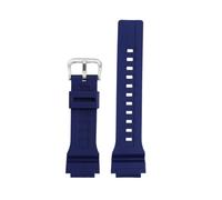 NINOMA Bracelet de montre en silicone 18 mm/20 mm, noir, vert, orange, bleu, rouge, compatible avec Casio MCW-200H/AE1500WH, accessoire de sport for homme(Blue-Silver,20mm-MCW-200H)
