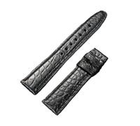 NINOMA Bracelet de rechange en cuir de crocodile 21 mm/22 mm compatible avec IWC Portugues Pilot for homme, marron et noir(B Black,21mm)