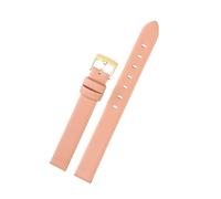 NINOMA Bracelet en cuir de veau compatible avec les montres Swarovski Crystalline Oval Dial Plate 5158517/5158544/5158972 12 mm/14 mm for femme, rose/gris/noir(Pink Gk,14mm)