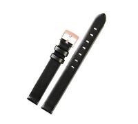 NINOMA Bracelet en cuir de veau compatible avec les montres Swarovski Crystalline Oval Dial Plate 5158517/5158544/5158972 12 mm/14 mm for femme, rose/gris/noir(Black Rk,12mm)