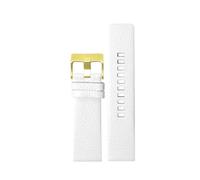 NINOMA Bracelet en cuir de veau souple for homme, compatible avec Diesel DZ1089, DZ1123 et DZ1132, bracelet convexe de remplacement, 30 x 22 mm, 30 x 20 mm, 28 x 20 mm, noir(White gk,28mm-22mm)