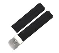 NINOMA Bracelet en silicone compatible avec Tissot 1853 Tengzhi T-Touch Original T013, bracelet de montre en caoutchouc T047T081T33, étanche for homme, 20 mm et 21 mm(Black silver,20mm)