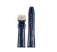 NINOMA Compatible avec les bracelets de montre en cuir de vachette IWC IW371446/IW500107/IW356501, bracelet universel for homme, 20/21/22 mm, boucle déployante(Blue-Rosegold B,20mm)