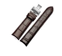 NINOMA Compatible avec les bracelets de montre en cuir incurvé GP Jaeger-LeCoultre Citizen avec bracelet de montre en cuir de vache for homme 20 mm, 21 mm et 22 mm(Brown-silver B,22mm)