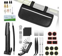 Ninonly 38PCS Kit Reparation Velo Trousse Outils de Vélo avec Outil Multifonction 16 en 1,Mini Pompe 120 PSI, Kit de Patch, leviers de Pneu Kit Crevaison Velo pour Bicyclette, VTT, Cyclisme