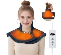Ninonly Coussin Chauffant Epaule et Nuque 50x56cm Electrique Coussin Chauffant Cervicales avec 10 Niveaux de Chaleur 9 Réglages Automatiques Lavable en Machine