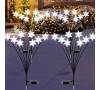 Ninonly Lampe Solaire Exterieur Jardin, 4 Pièces 32 LED Lumière de Flocons de Neige, Décoration Noël Extérieur Solaire Étanche, Lampes Solaire Deco pour Noël Patio Cour Porche