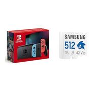 Nintendo Console Switch avec Joy-Con bleu néon et rouge néon + Sonic microSD Card