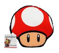 Nintendo Coussin décoratif Super Mario en forme de champignon turbo, mushroom 1 pièce (1 pièce)