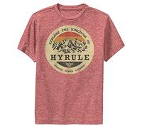 Nintendo Découvrez le t-shirt Hyrule Performance pour garçon, Rouge chiné., Taille M
