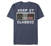 Nintendo T- Shirt Classique Keep It, Bruyère Marine de qualité, M Homme