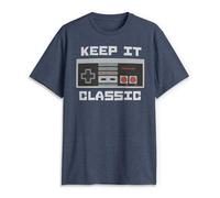 Nintendo T- Shirt Classique Keep It, Navy Heather, S Homme