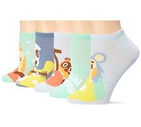 Nintendo Lot de 5 paires de chaussettes sans spectacle pour femme - Animal Crossing, Blue Turq Multi, Fits Sock Size 9-11; Fits Shoe Size 4-10.5