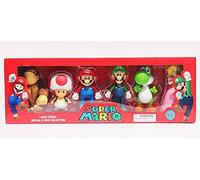Nintendo Mario Super Large Lot de 6 Figurines Luigi, Donkey Kong, Yoshi, Toad and Princess