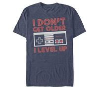 Nintendo Men's Leveling Up T-Shirt, Large, Navy Heather