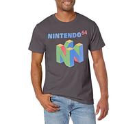 Nintendo Men's N64 Logo T-Shirt, Large, Charcoal