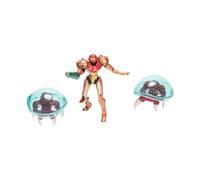 Nintendo Metroid - JAKKS Pacific - Lot de 3 Figurines Articulées Samus Aran et Aliens - Licence Officielle du Jeu Vidéo - Jouet à Collectionner pour Enfants et Adultes Fans de l'univers