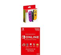 Nintendo Paire de Manettes Joy-Con Gauche Violet Néon/Droite Orange Néon + Nintendo Switch Online - Abonnement 12 Mois (Code de téléchargement)