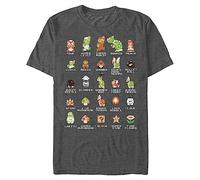 Nintendo T-Shirt Pixel Cast pour Homme, Caractères HTR, XL