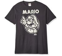 Nintendo So Mario T-Shirt, Charbon, L Homme
