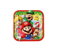 Nintendo - Super Mario - Assiette en carton carrée 17cm