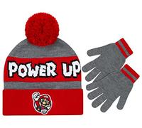 Nintendo Super Mario Ensemble bonnet et gants d'hiver pour garçons de 4 à 7 ans, Multicolore, garçons