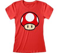 Nintendo Super Mario Frauenshirt L Rot Power Up Mushroom (Fitted)