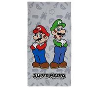 Nintendo Super Mario & Luigi Serviette pour Enfants - Super Absorbante et à Séchage Rapide - 100% Coton Serviette de Bain/Plage pour Filles, Garçons
