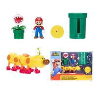 Nintendo Super Mario Soda Jungle Diorama comprend 3 figurines et 2 accessoires : Mario, Wiggler, Piranha Plant, Warp Pipe, pièce de monnaie à partir de 3 ans (sous licence officielle)