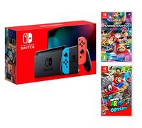 Nintendo Switch console Rouge/Bleu Néon 32Go + Super Mario Odyssey + Mario Kart 8 Deluxe - Mario Pack