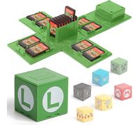 Nintendo Switch Game Storage Case-Holds Up to 16 Games Protective Storage System Game Card Organizer Hard Case with 16 Slots,L Green.,Cute