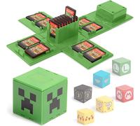 Nintendo Switch Games Storage Case-Holds up to 16 Games Protective Storage System Game Card Organizer Hard Case with 16 Slots (M Green)