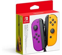 Manettes Joy-Con Nintendo Switch paire Néon Violet & Néon Orange Batterie remplaçable avec dragonnes noires/gris foncé