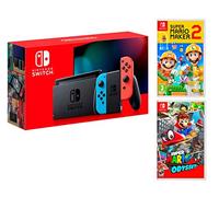 Nintendo Switch Rouge/Bleu Néon 32Go + New Super Mario Bros. U Deluxe + Super Mario Odyssey