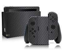 Nintendo Switch Sticker Set HAC-001 [Scratch Protection] [Self-Adhesive Design] [Perfect Fit] RX021 Carbon Black