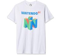 Nintendo T-Shirt à Manches Courtes avec Logo N64 pour Homme, Blanc, Taille XL