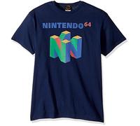 Nintendo T-Shirt à Manches Courtes avec Logo N64 pour Homme, Bleu Marine, XX-Large