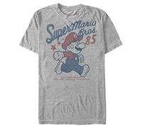 Nintendo Super Mario Running Profile 1985 T-Shirt, Athletic chiné, XL Homme