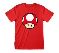 Nintendo - T-Shirt Unisexe Rouge Super Mario Champignon Power Up - S