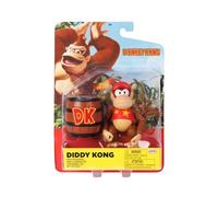 Nintendo World of Super Mario 2023 Figurine Donkey Kong avec bananes (Diddy Kong avec baril DK 10,2 cm)