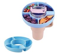 Ninyoon Bol à collation pour Stanley Coupe Gobelet de 40 oz avec poignée, Plateau à Snacks, Matériau de qualité Alimentaire, Plateaux à collations, Passe au Lave-Vaisselle (Bleu, Silicone)