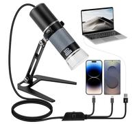 Ninyoon Microscope Numérique USB Full HD 1080P pour iPhone iPad Android PC, Microscope Portable Haute Définition 50-1000X avec Lumière pour Pièces de Monnaie Plantes Trichome Soudure Peau