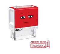 NIO School Tampon de motivation « arbeite bitte sorgfältig», couleur d'impression rouge brave, 38 x 14 mm