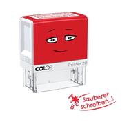 NIO School Tampon de motivation "Écrire plus proprement... !", encre d'impression brave red, 38 x 14mm